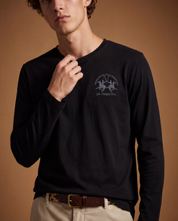Czarny longsleeve z haftem - Image #4