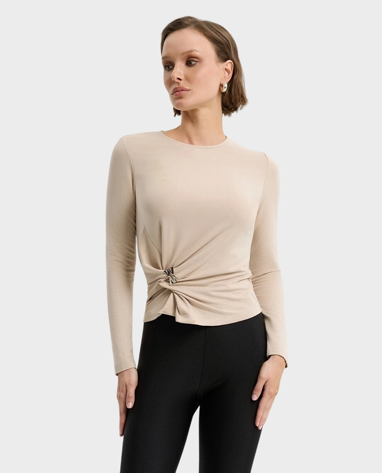 Piaskowy longsleeve Lune