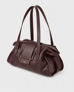 Burgundowa skórzana torba Bar Holdall Medium - Image #3