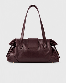 Burgundowa skórzana torba Bar Holdall Medium - Image #4
