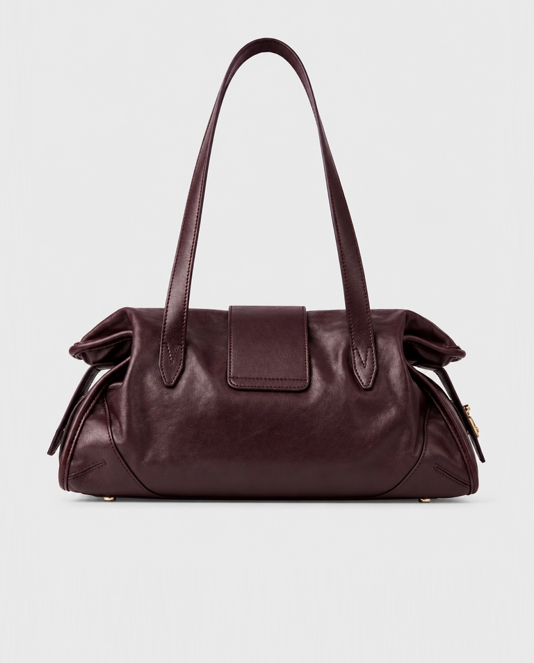 Burgundowa skórzana torba Bar Holdall Medium - Image #4