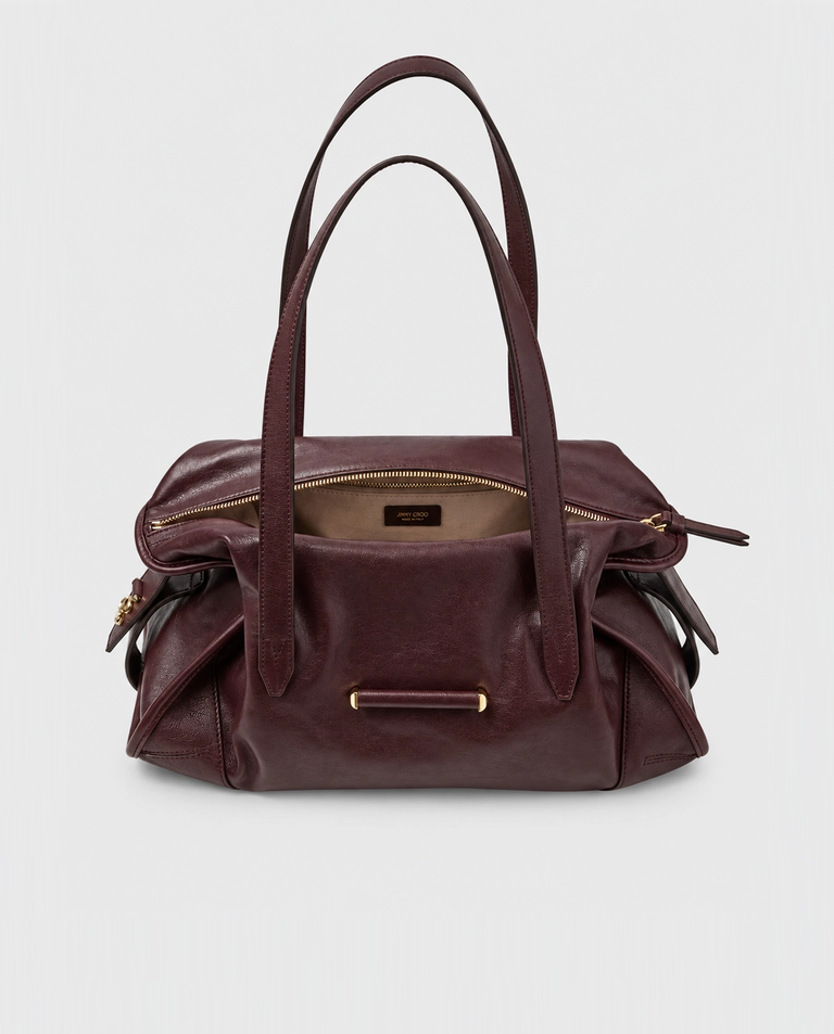 Burgundowa skórzana torba Bar Holdall Medium - Image #5