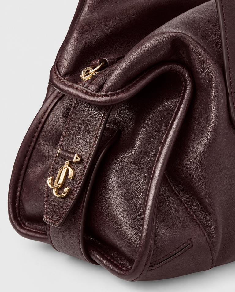 Burgundowa skórzana torba Bar Holdall Medium - Image #6