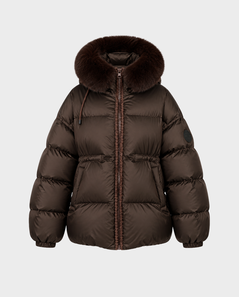 Brązowa kurtka Drip Puffy
