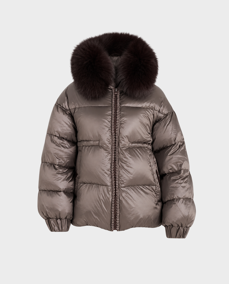 Brązowa kurtka Drip Puffy