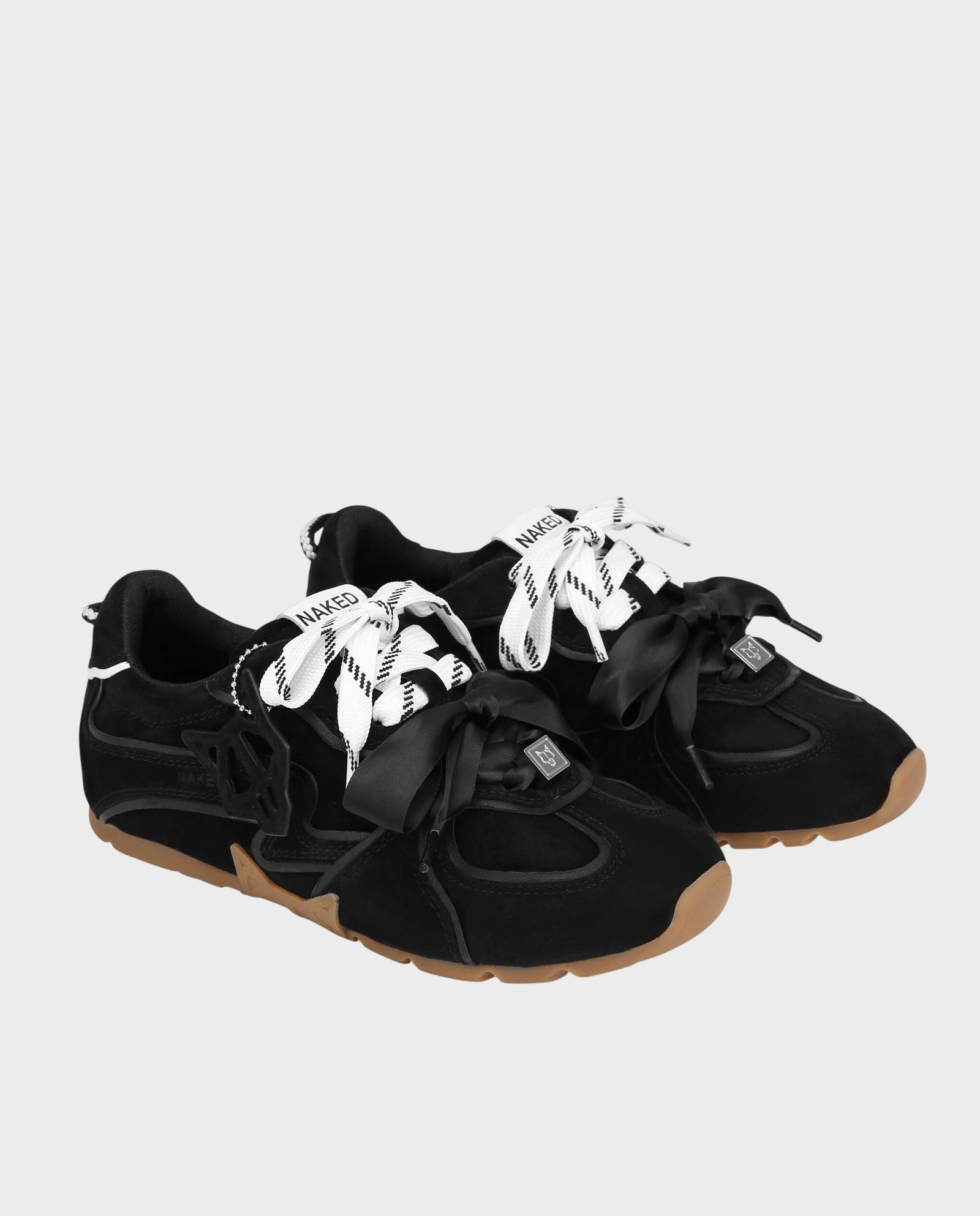 Zamszowe sneakersy Adored Black Suede - Image #1