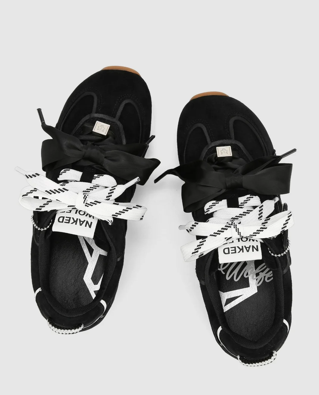Zamszowe sneakersy Adored Black Suede - Image #2