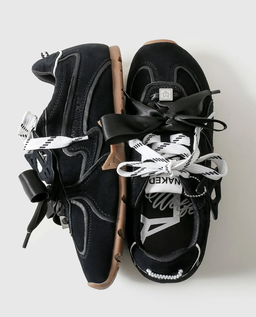 Zamszowe sneakersy Adored Black Suede - Image #4