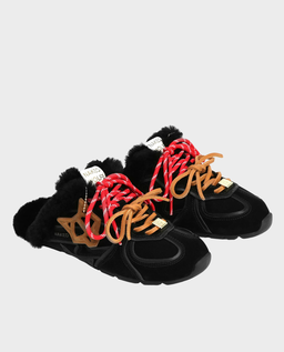 Zamszowe wsuwane sneakersy Adorn Black Suede - Image #1