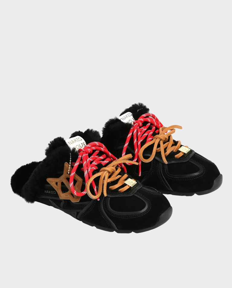 Zamszowe wsuwane sneakersy Adorn Black Suede