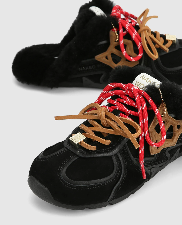 Zamszowe wsuwane sneakersy Adorn Black Suede - Image #3