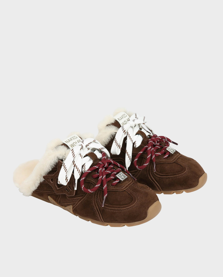 Zamszowe wsuwane sneakersy Adorn Brown Suede