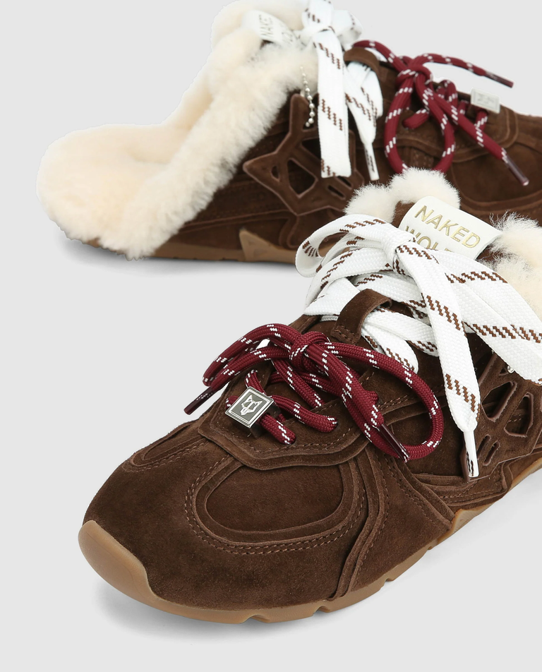 Zamszowe wsuwane sneakersy Adorn Brown Suede - Image #2