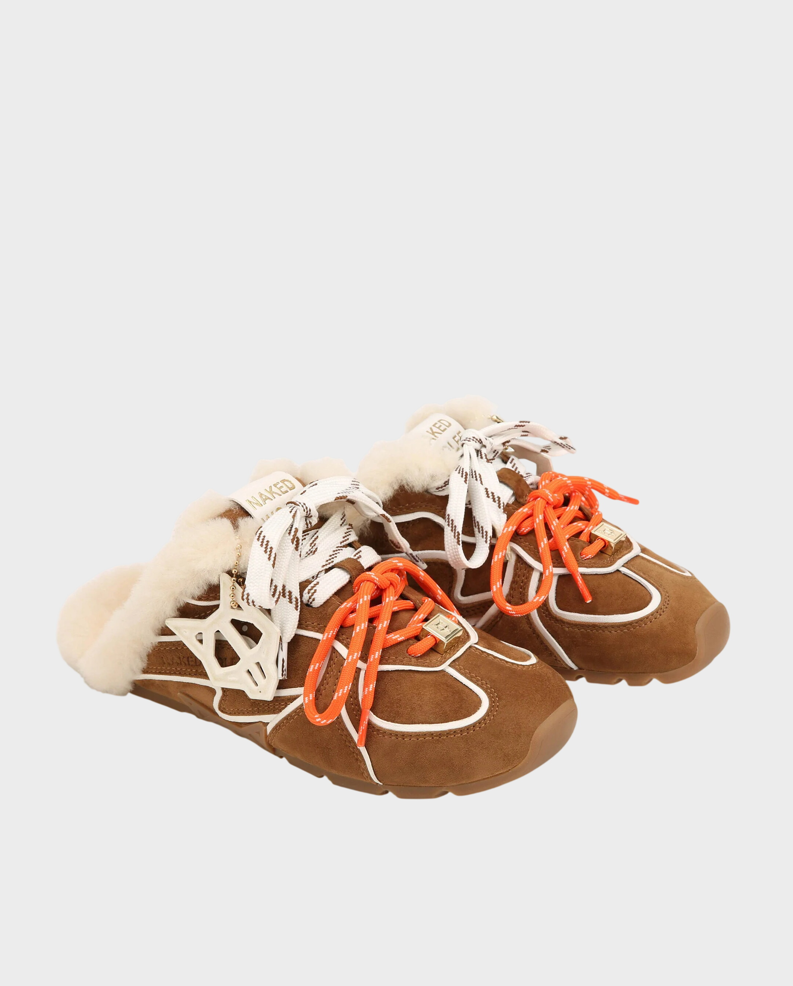 Zamszowe wsuwane sneakersy Adorn Tan Suede - Image #1