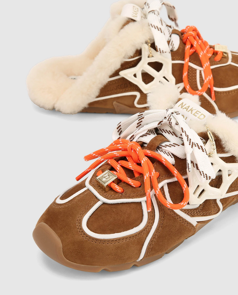 Zamszowe wsuwane sneakersy Adorn Tan Suede - Image #2