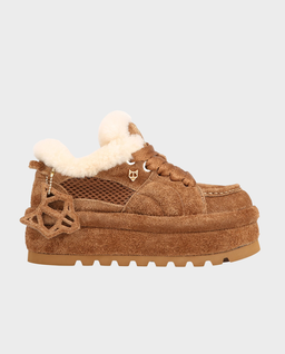 Zamszowe buty na platformie Beau Tan Suede - Image #0