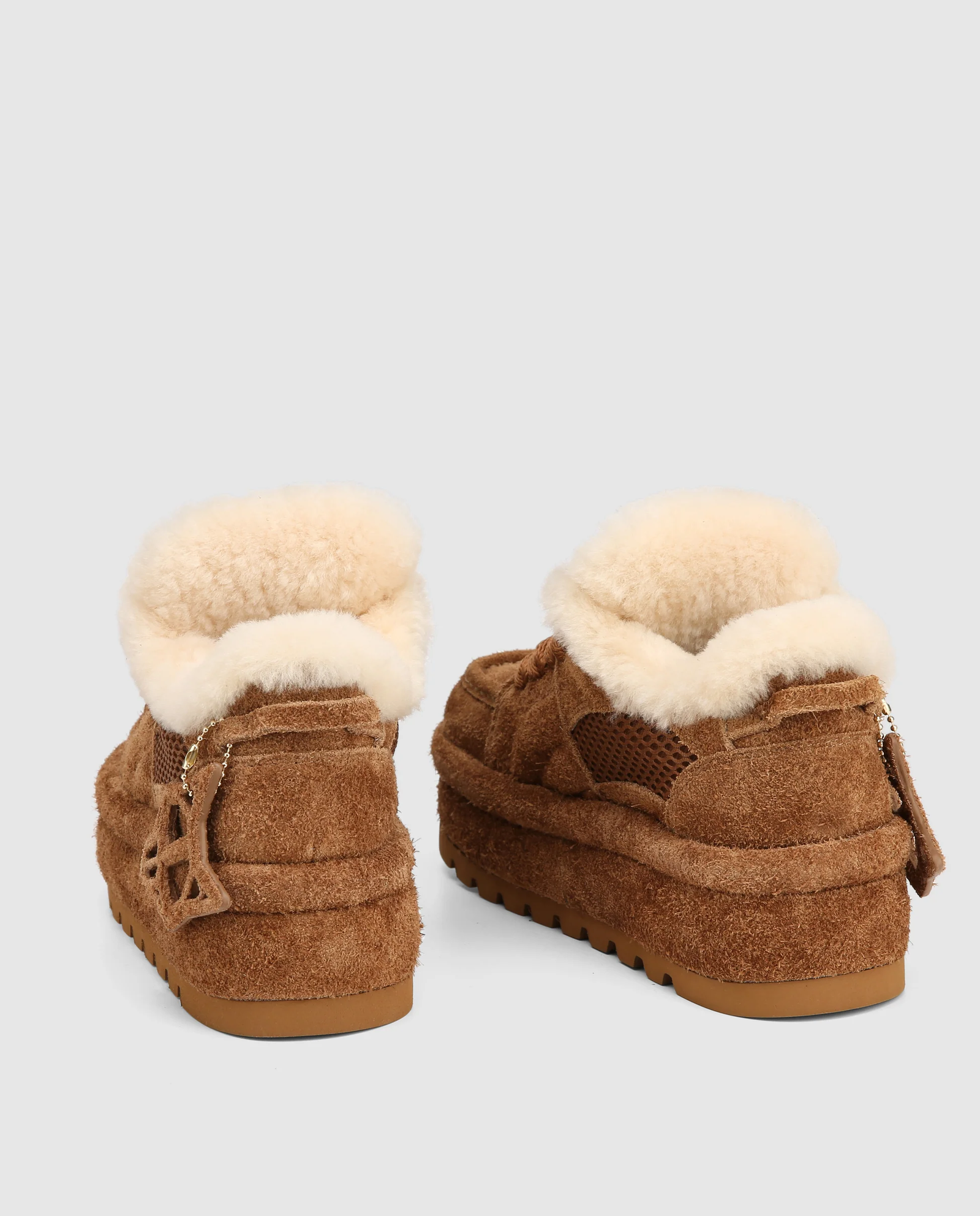 Zamszowe buty na platformie Beau Tan Suede - Image #2