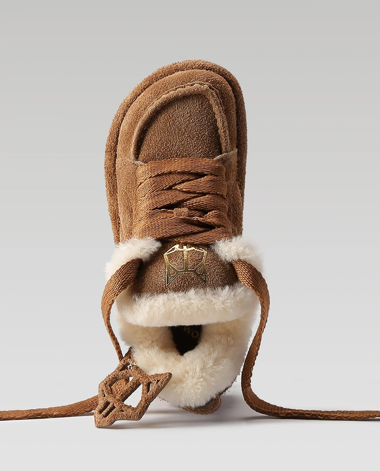 Zamszowe buty na platformie Beau Tan Suede - Image #3