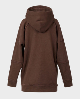 Brązowa długa bluza z kapturem - Image #1