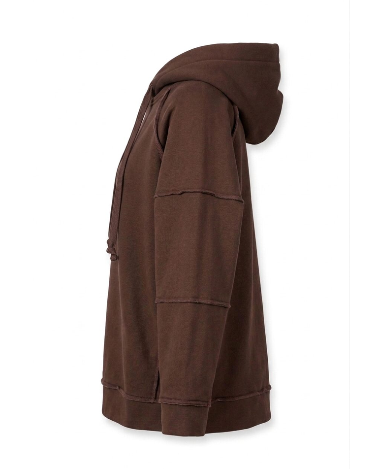 Brązowa długa bluza z kapturem - Image #2