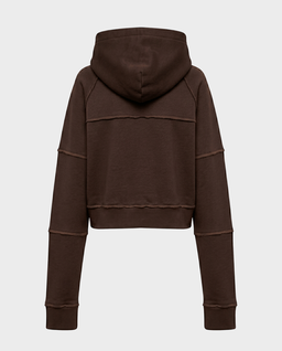 Brązowa krótka bluza z kapturem - Image #1