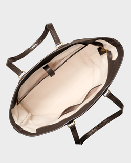 Czekoladowa torba shopper ze skóry zamszowej - Image #2