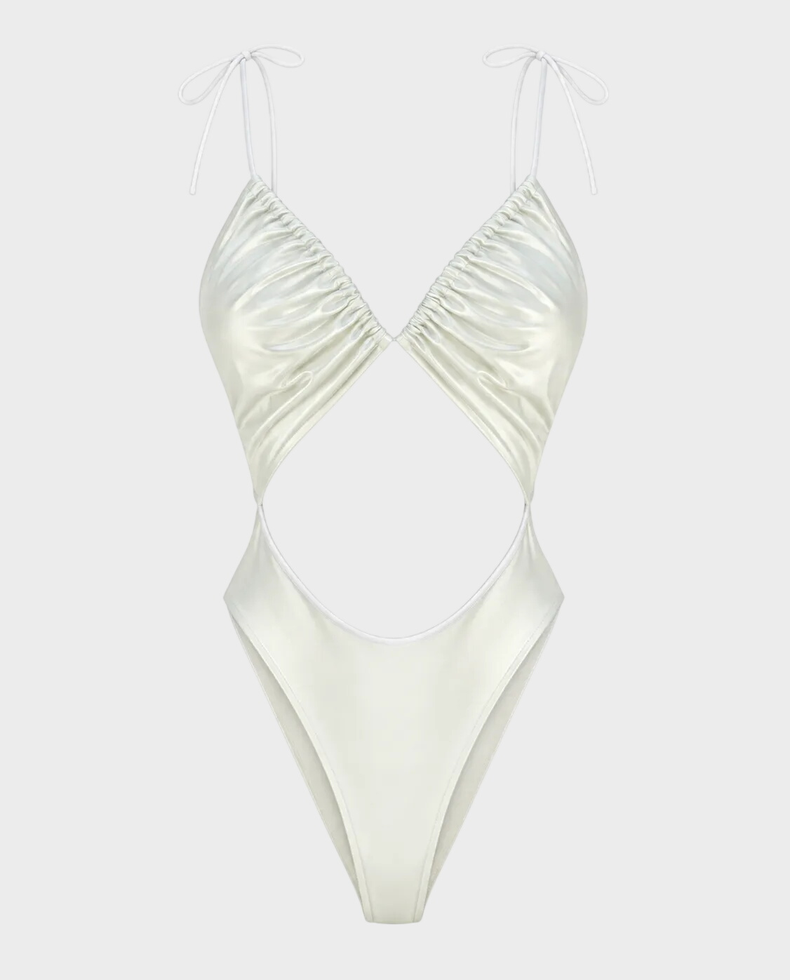 Srebrny kostium kąpielowy z wycięciem Platinum - Image #0