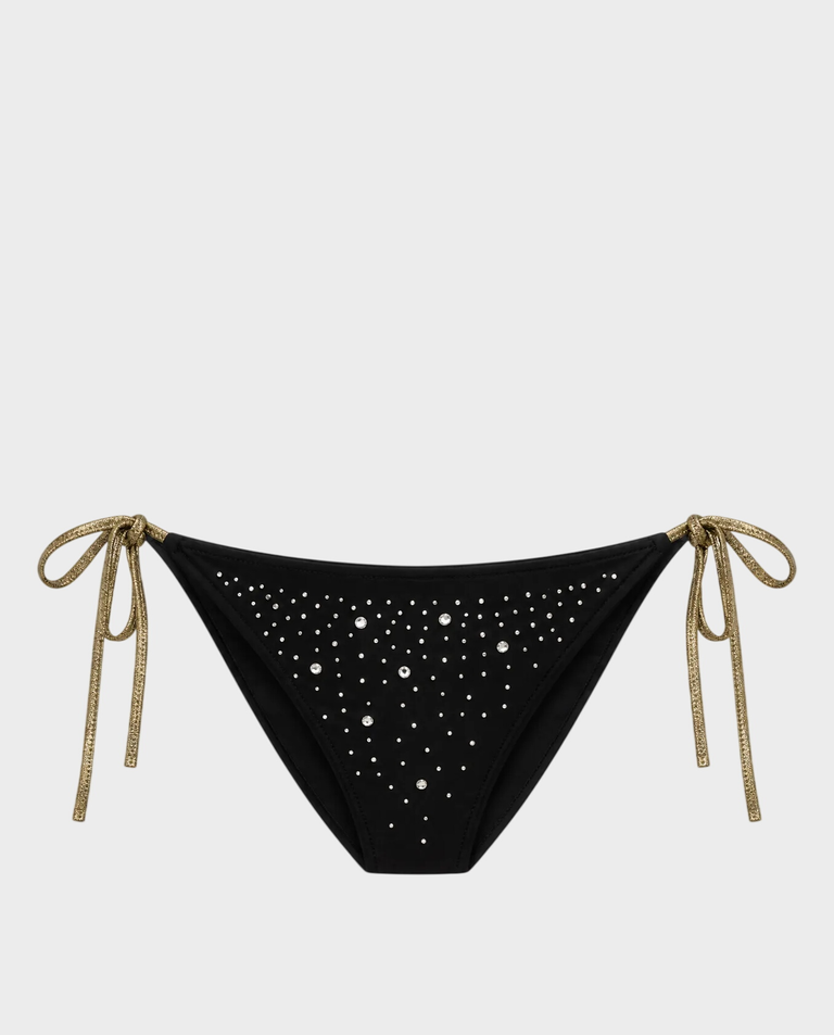 Czarny dół od bikini z kryształkami Kimi
