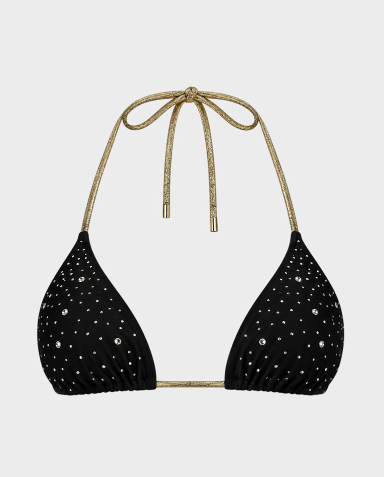 Czarny top od bikini z kryształkami Kimi