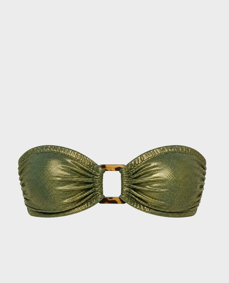 Błyszczący top od bikini Flavie