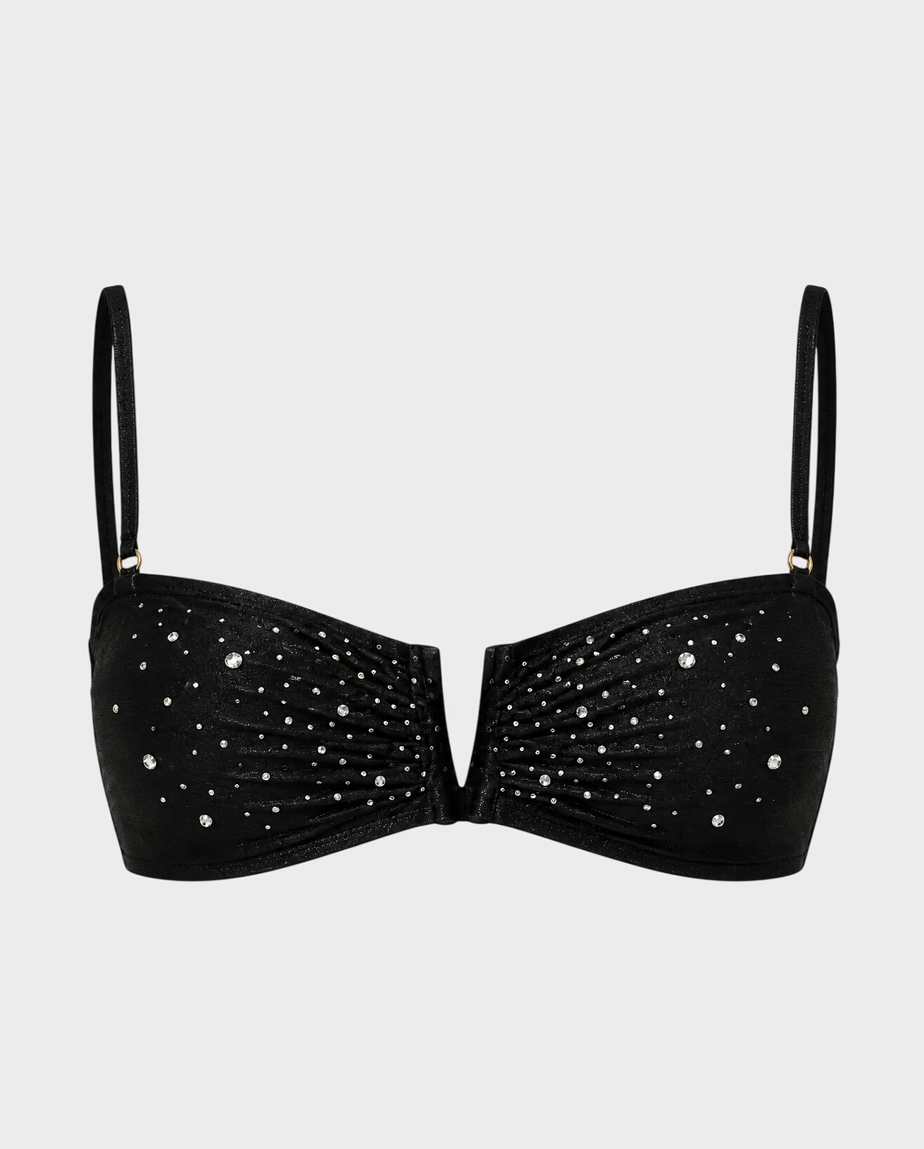 Czarny top od bikini z kryształkami Joy - Image #0