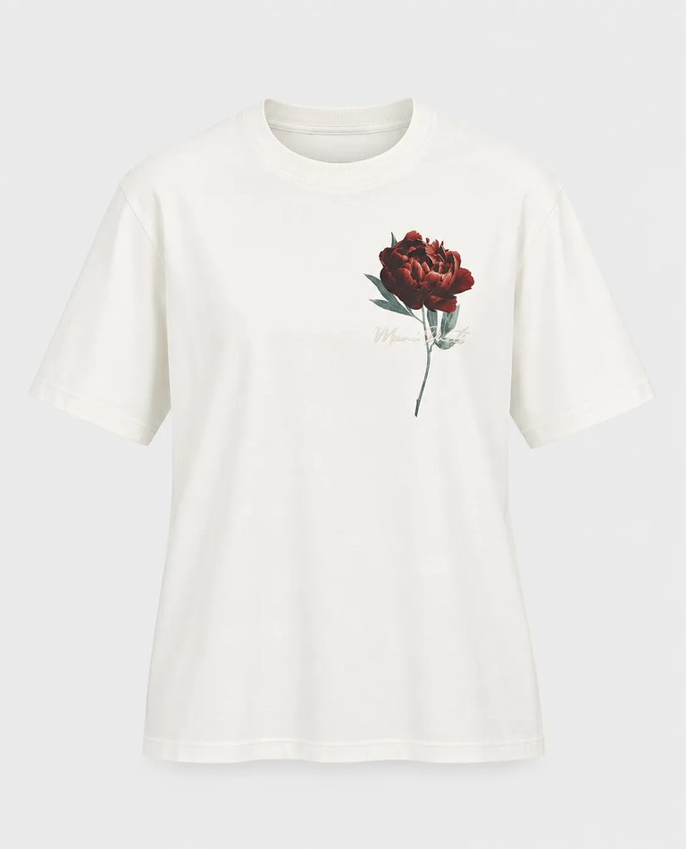 T-shirt z nadrukiem Cream Flower