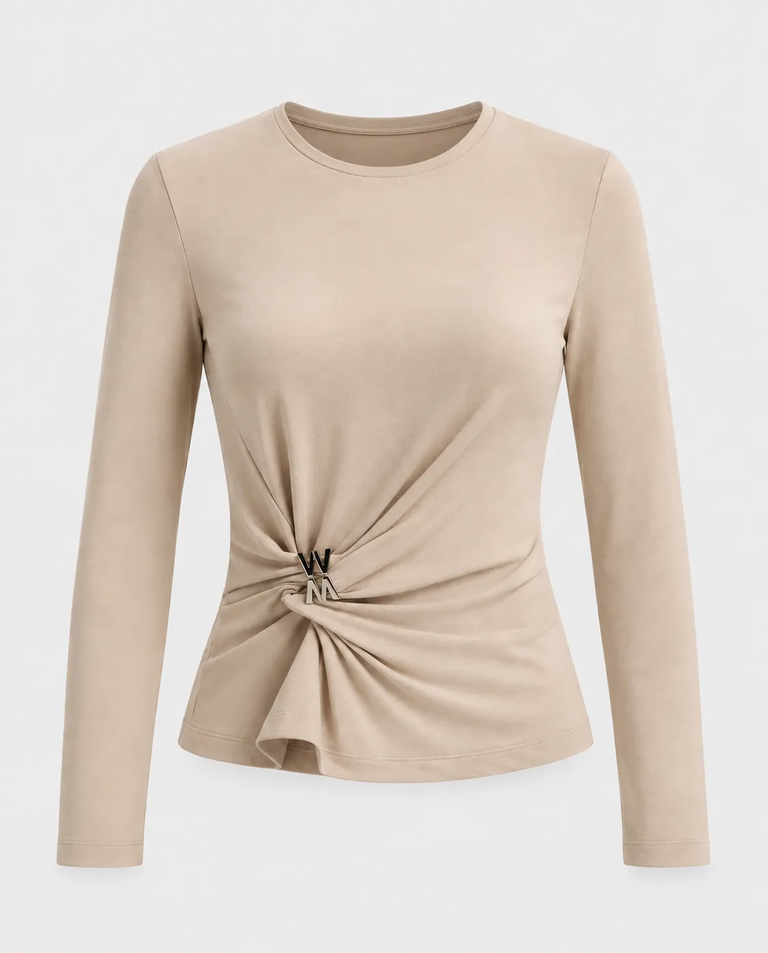Piaskowy longsleeve Lune