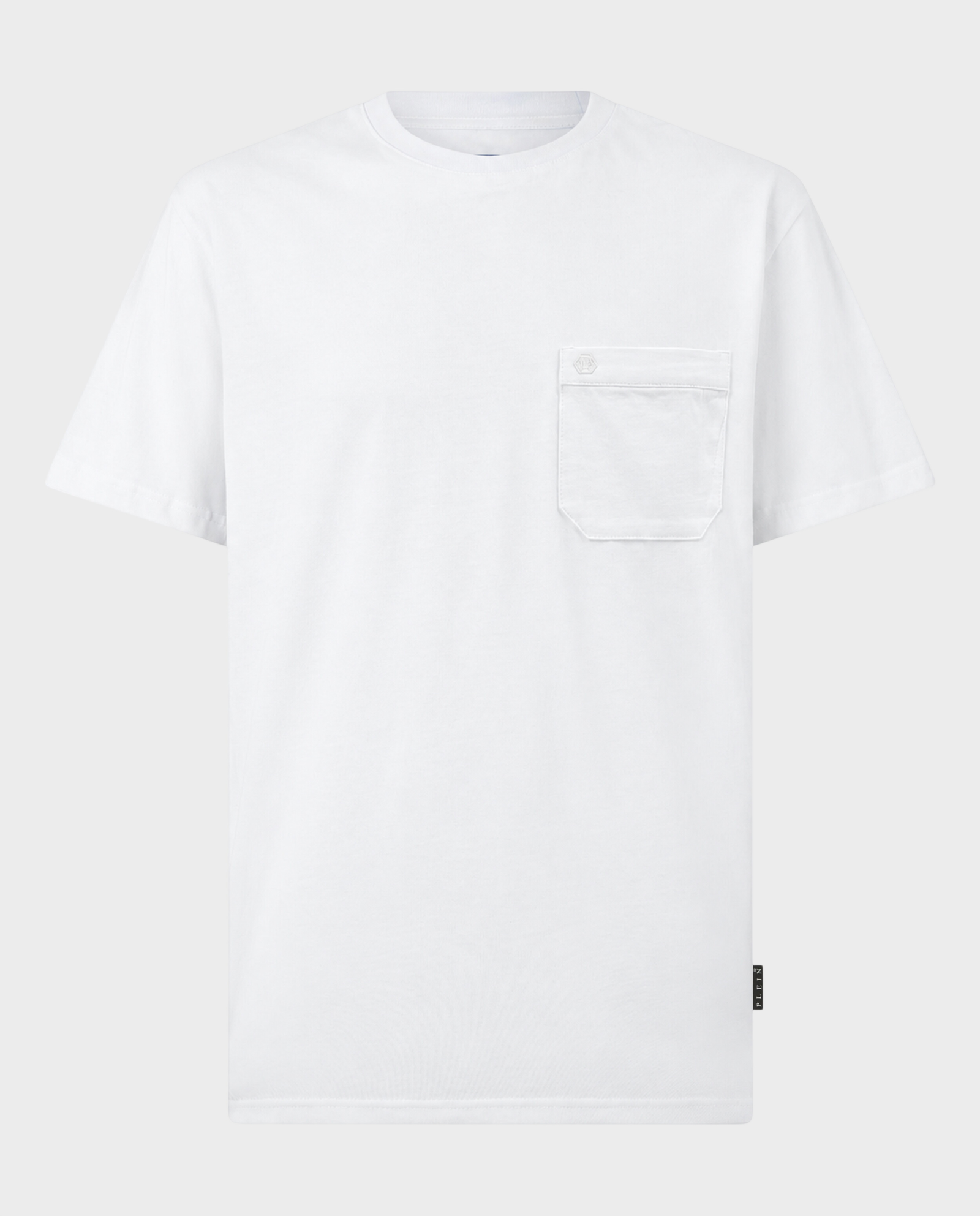 Biały bawełniany T-shirt z kieszenią - Image #0
