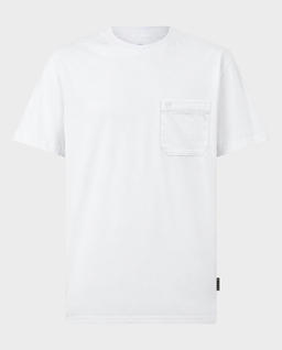 Biały bawełniany T-shirt z kieszenią - Image #0