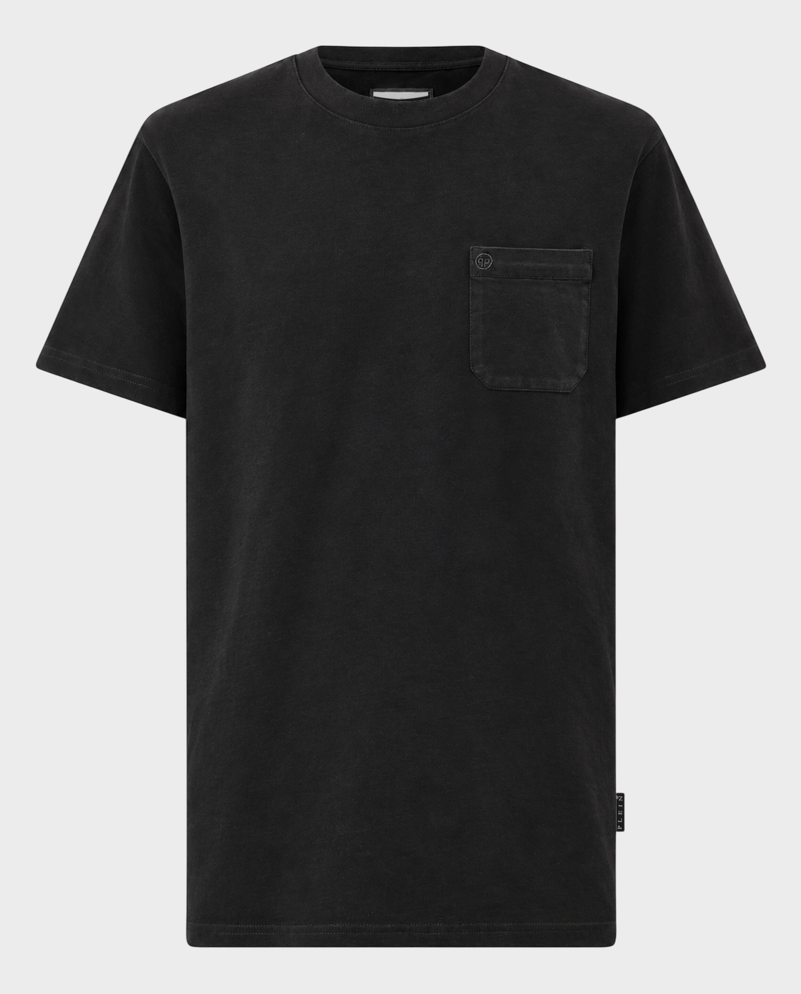 Czarny bawełniany T-shirt z kieszenią - Image #0