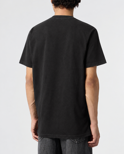 Czarny bawełniany T-shirt z kieszenią - Image #4