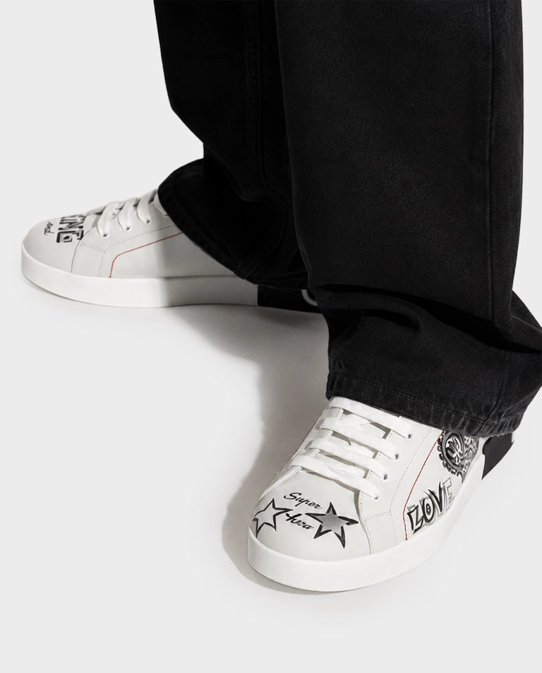 Białe skórzane sneakersy Portofino