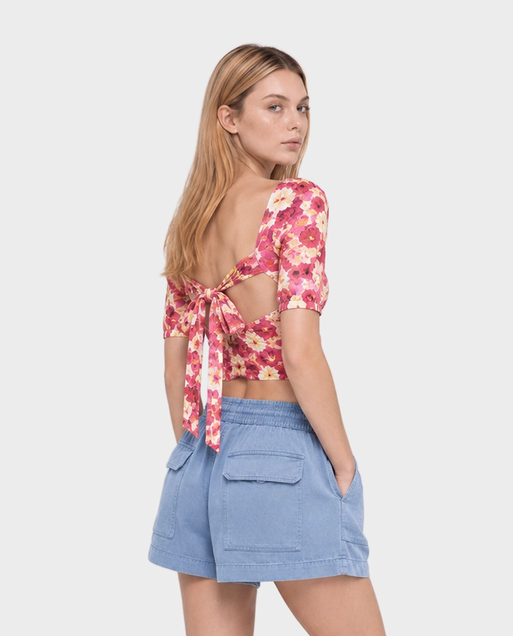 Crop top w kwiatowy print Give Me More - Image #2
