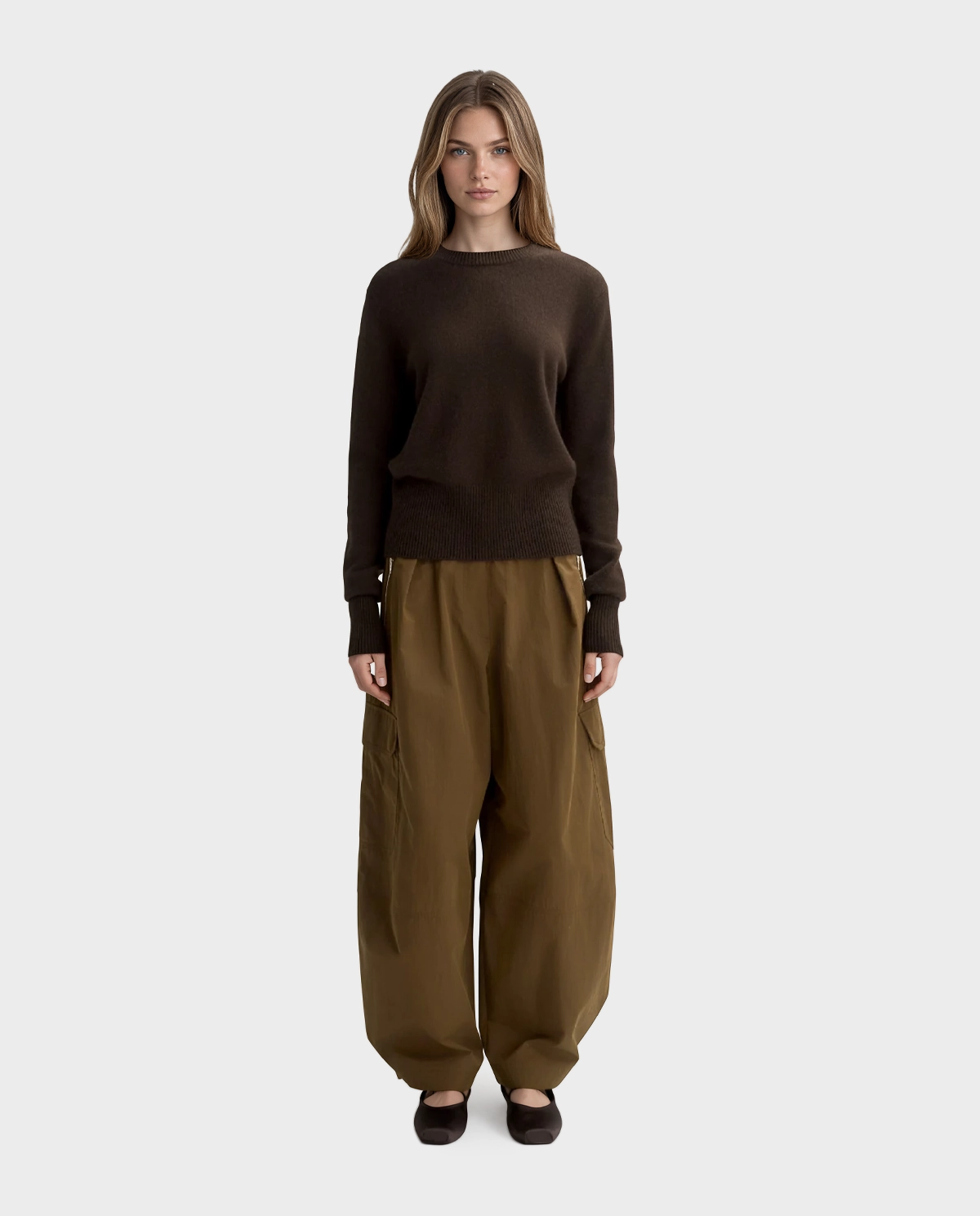 Brązowy kaszmirowy sweter - Image #3