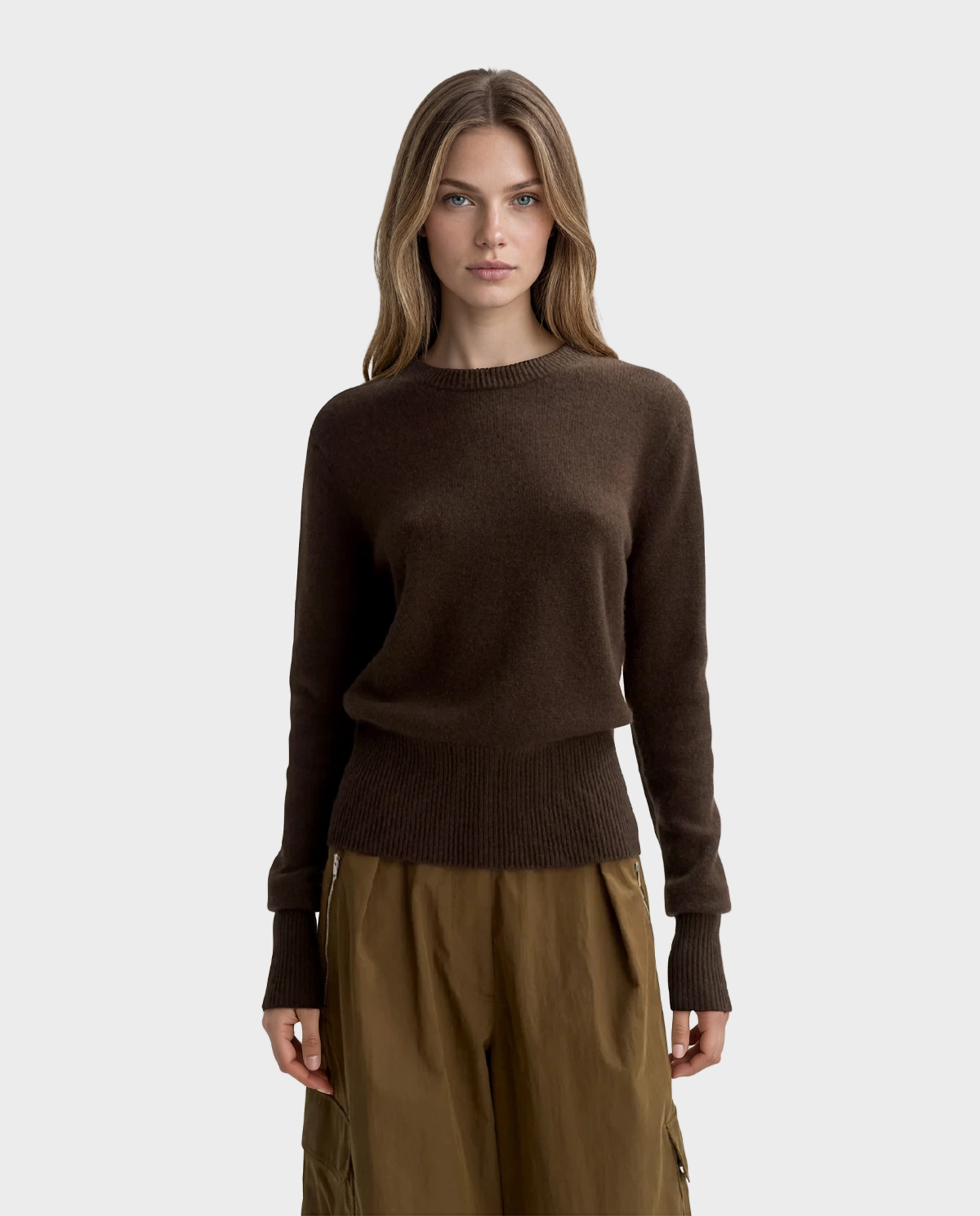 Brązowy kaszmirowy sweter - Image #1