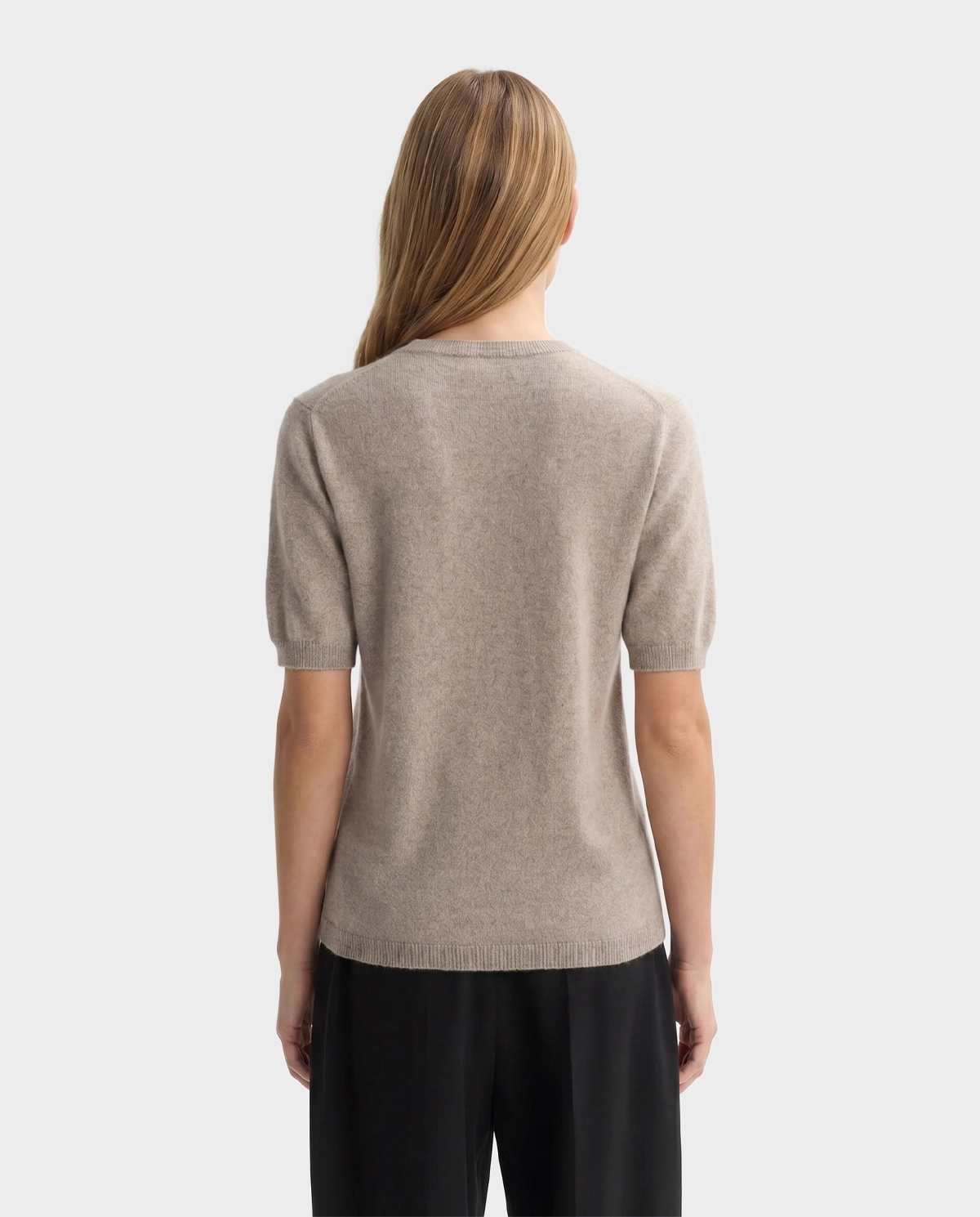 Beżowy sweter z krótkim rękawem - Image #3
