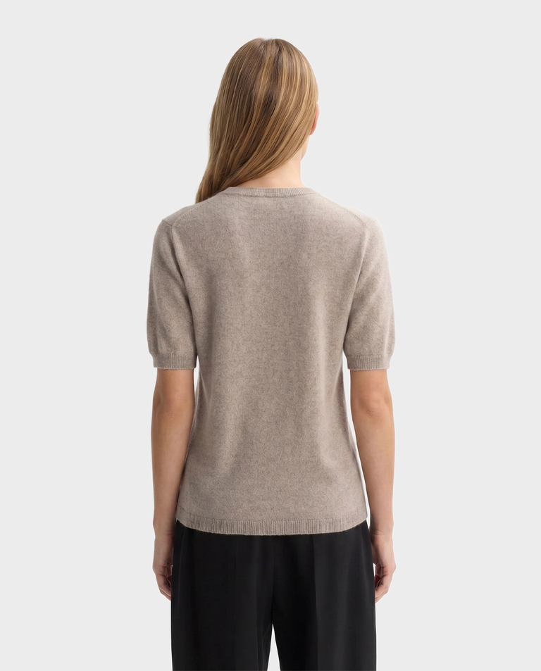 Beżowy sweter z krótkim rękawem - Image #3