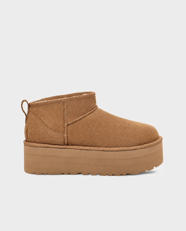 Karmelowe śniegowce Classic Ultra Mini Platform