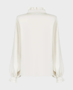 Elegancka koszula ecru ze stójką - Image #4