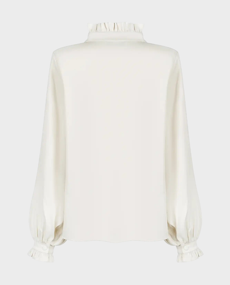 Elegancka koszula ecru ze stójką - Image #4