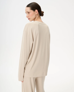 Beżowy longsleeve z wiskozy Anthony - Image #2
