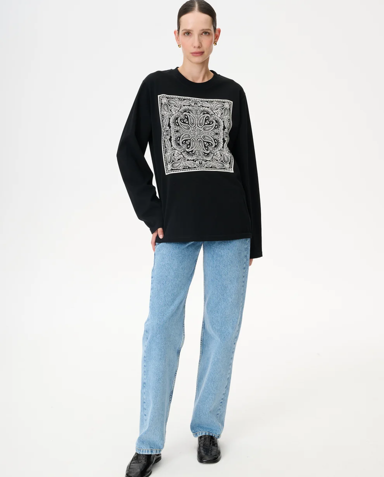 Longsleeve z nadrukiem bandany Nero