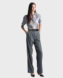 Szara wełniana bluzka polo Marius - Image #2