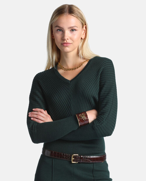 Ciemnozielony sweter Moralita